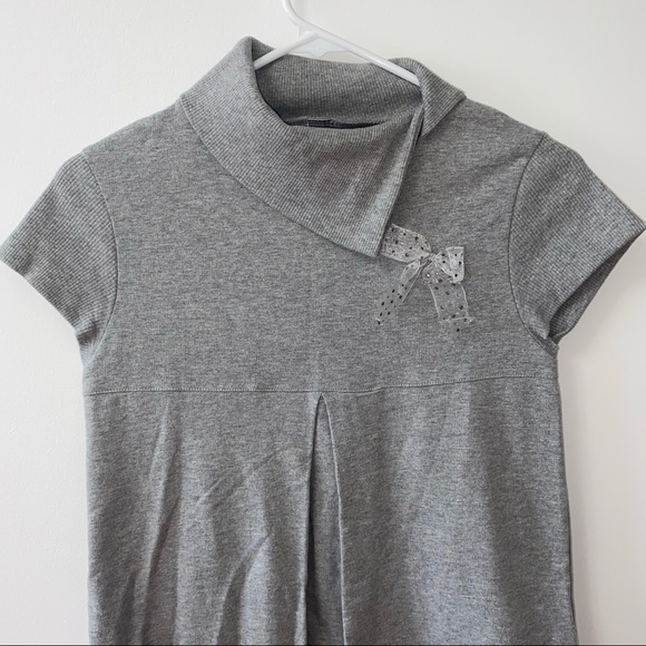 ZARA GREY KNIT TURTLENECK DRESS - Picture 2 of 7